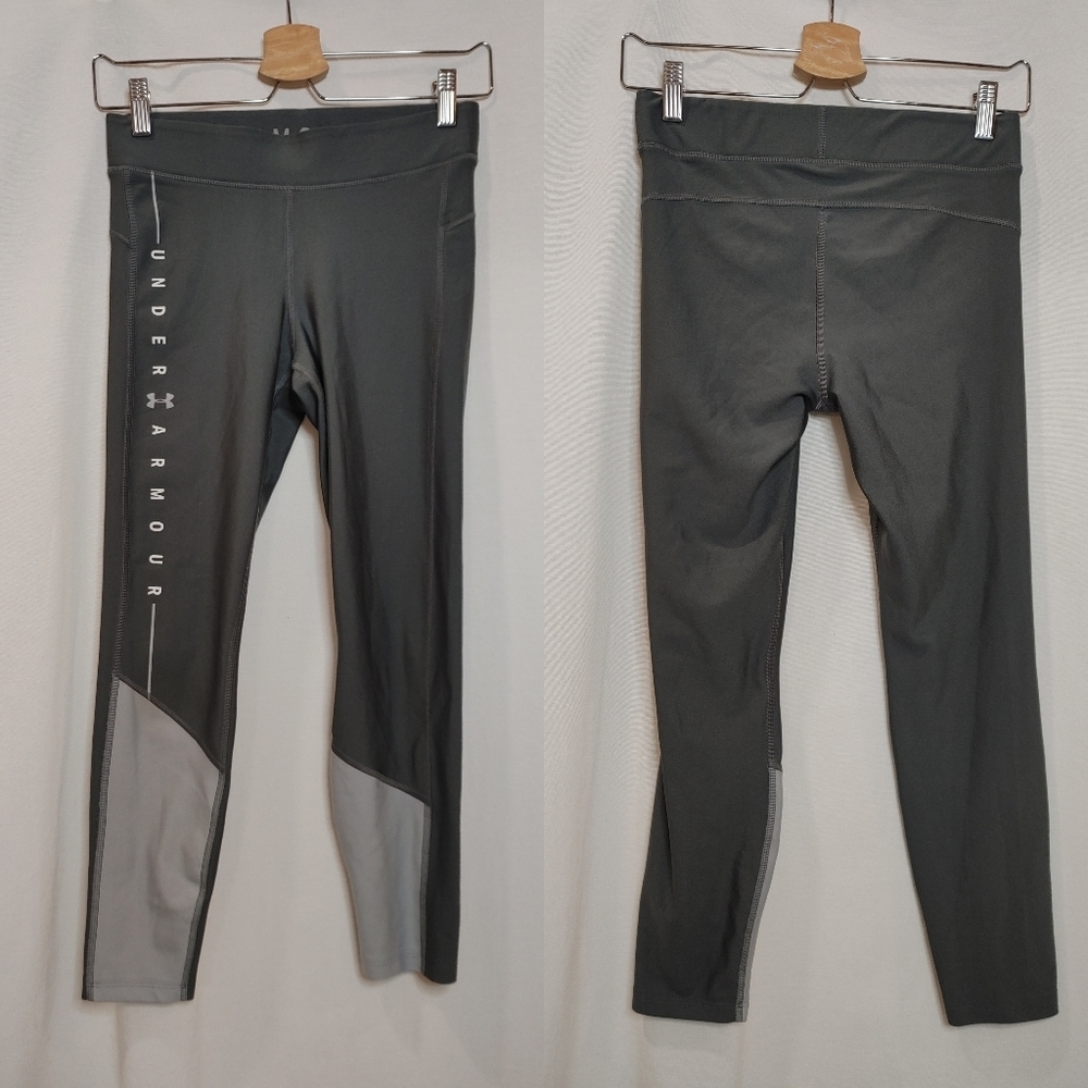 Under Armor Compression HeatGear Gray Leggings‎ Tights Medium M Ankle Length